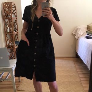 Summer black dress with pockets